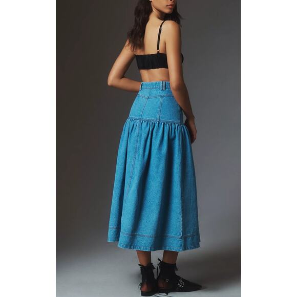 Anthropologie Denim Midi Skirt - New XS - Picture 3 of 5
